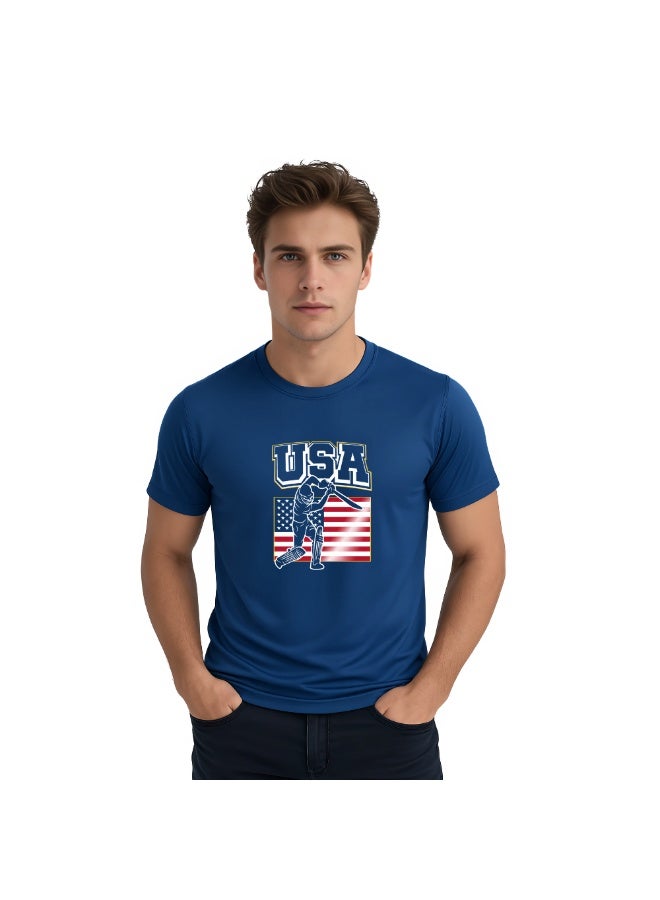 برينت شوب فور مي قميص رياضي لمنتخب الولايات المتحدة للكريكيت للرجال - قميص بأكمام قصيرة بتصميم رياضي مناسب للتدريب والتمارين والارتداء اليومي. - Image 1